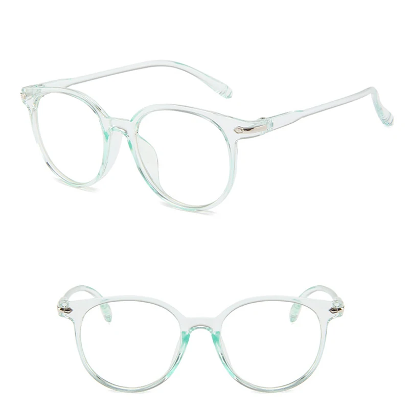 Yoovos Vintage Women Glasses Frame Anti Blue Light Eyeglasses Retro Round Clear Lens Glasses Optical Spectacle Frame UV400 - Цвет линз: Green