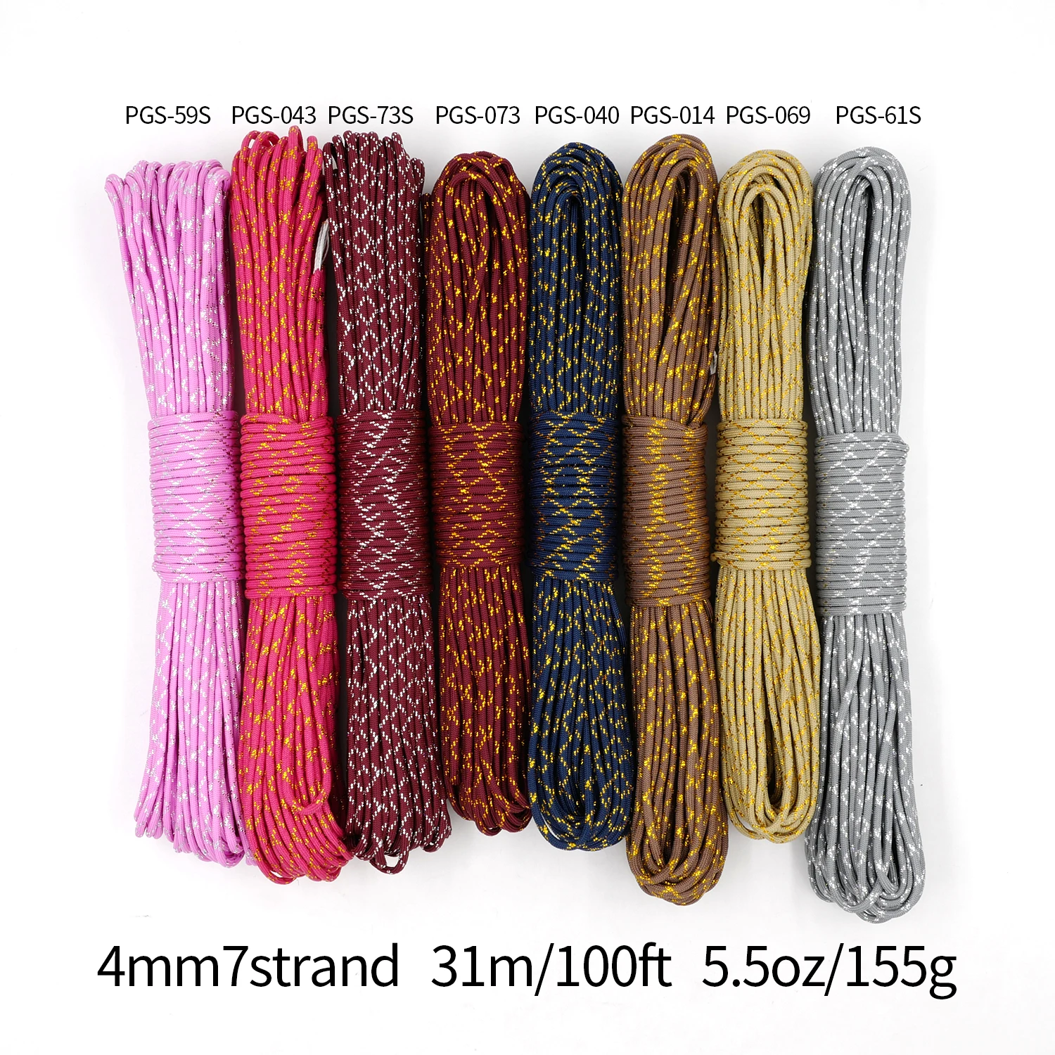 YOUGLE معدنية 550 Paracord المظلة الحبل الحبل مع مسحوق لامع متلألئ Tracers ل هدية التفاف عطلة الديكور DIY صياغة