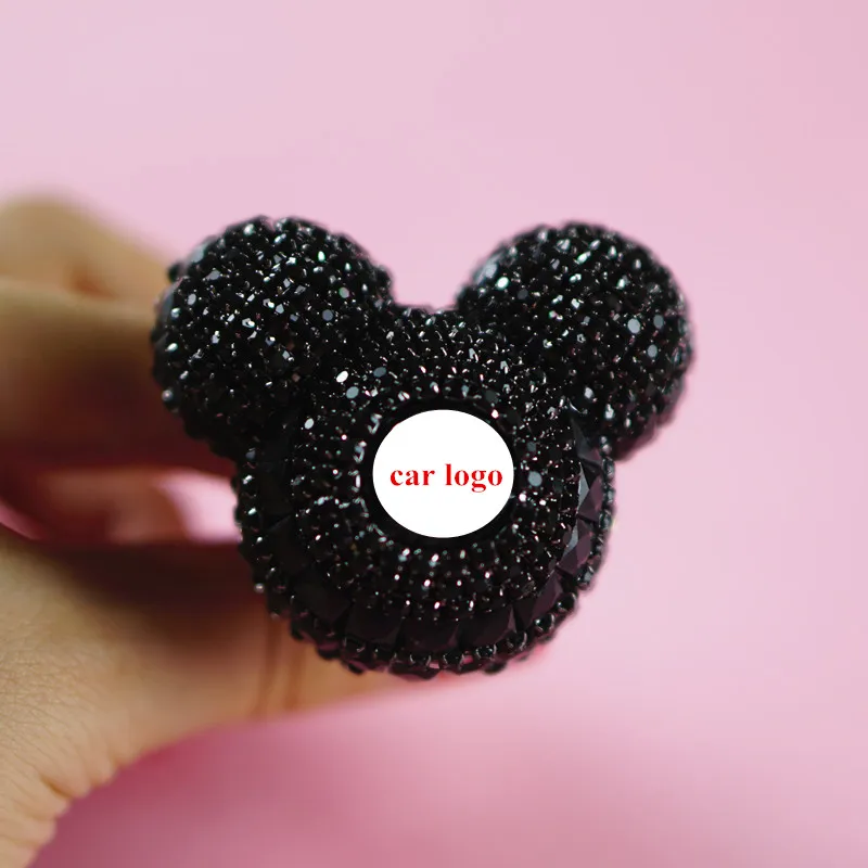 

MR TEA Custom Car Logo Rhinestone Car Air Freshener Black Crystal Car Perfume Fragrance Diffuser Air Vent Clip Decoration
