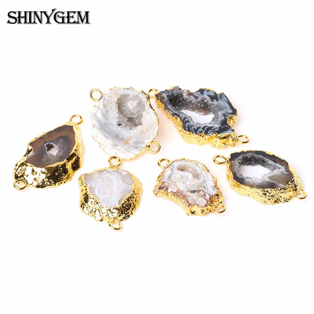 ShinyGem черная и коричневая подвеска-Агат позолота нерегулярные бразильские Агаты натуральный камень подвеска-Маятник для изготовления ювелирных изделий 1 шт