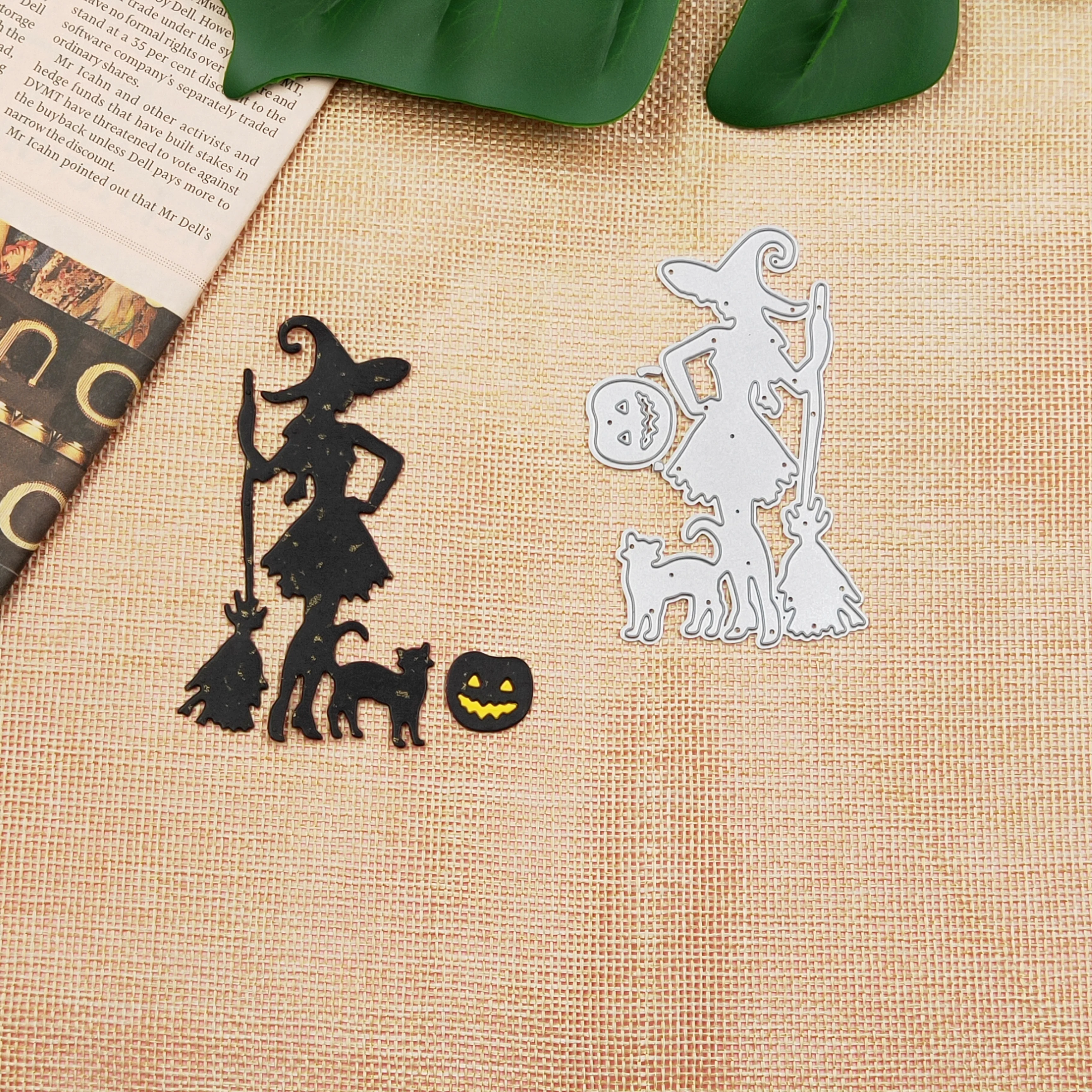 

Halloween Stencil Metal Cutting Dies For Scrapbooking Embossing Witch Pumpkin Cut Die For Invitation Gift Card Making Cut Dies