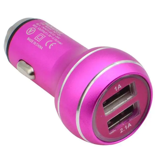 Автомобильное металлическое зарядное устройство адаптер Usb 2.1A автомобильная
