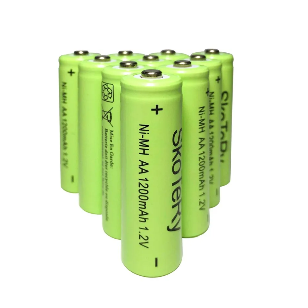 10 шт./партия 1200mAh Ni-MH аккумулятор AA 1,2 V Зеленый