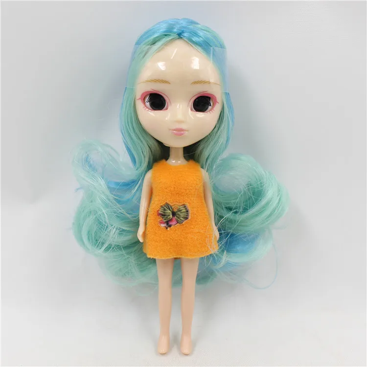 Мини blyth кукла 10 см DIY милые длинные волосы kawaii не закрывает глаза не может изменить цвет глаз - Цвет: I