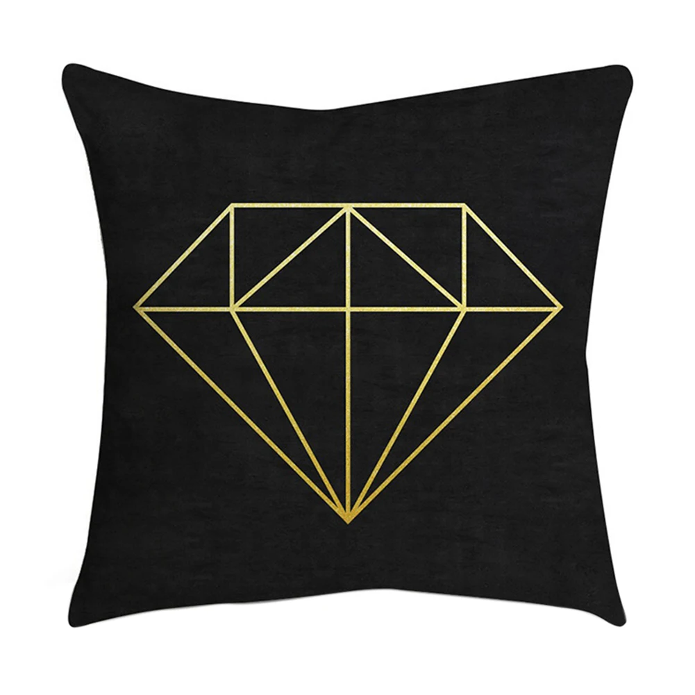 Геометрический чехол для подушки 45*45, чехол для подушки, черная Золотая наволочка из полиэстера, наволочка для дивана# EW