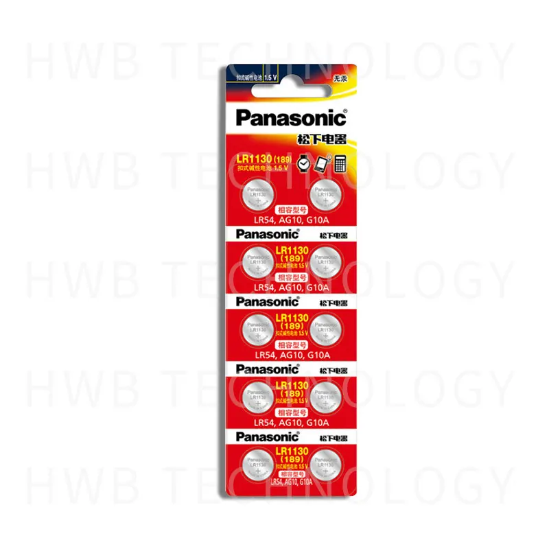 Оптовая продажа 20 шт. 100% натуральная батарея PANASONIC LR54 189 AG10 L1131 SR1130 G10 V10GA 389 щелочные