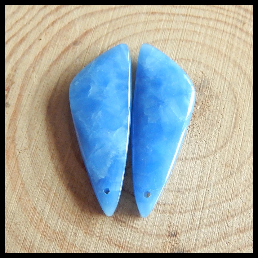 Синяя яшма Модные женские серьги бусины, полудрагоценные камни ювелирные аксессуары, 35x13x5 мм, 5,8 Г