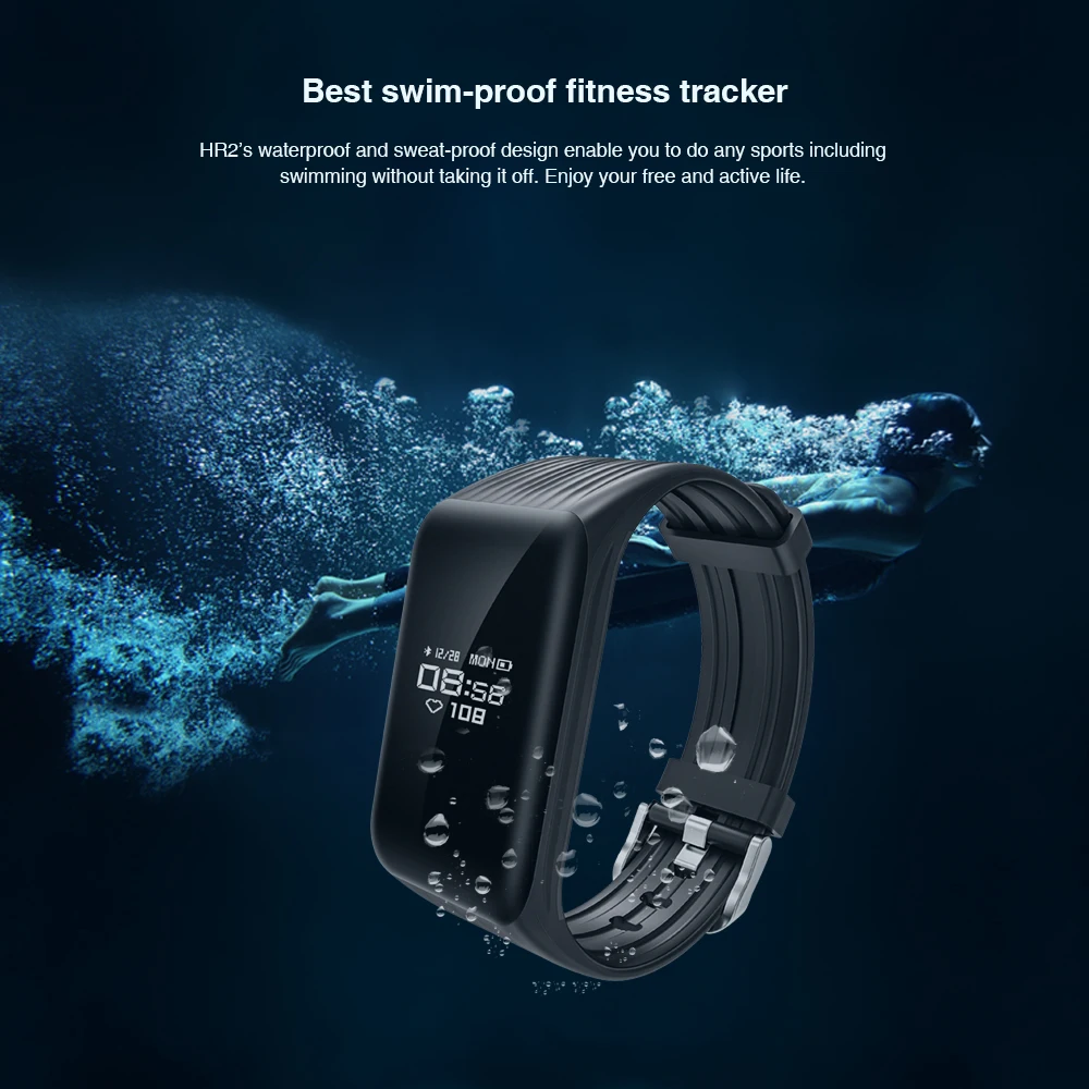 Makibes HR2 Bluetooth 4,0 Для мужчин Для женщин умный Браслет Фитнес трекер непрерывной монитор сердечного ритма браслет