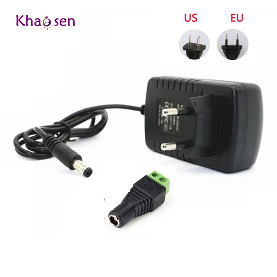 AC 110 V-240 V DC/DC 12V 2A 3A 24 Вт 36 Вт ЕС и США Мощность адаптер+ коннектор питания постоянного тока для 5050 5630 5730 3528 3014 2835 5054 RGB Светодиодные ленты светильник