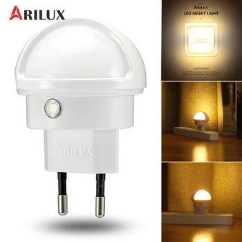 

ARILUX LED Night Light Light Sensor Type 360 Angle Rotated Warm White LED Night Light Lamp EU Plug Indoor Lighting