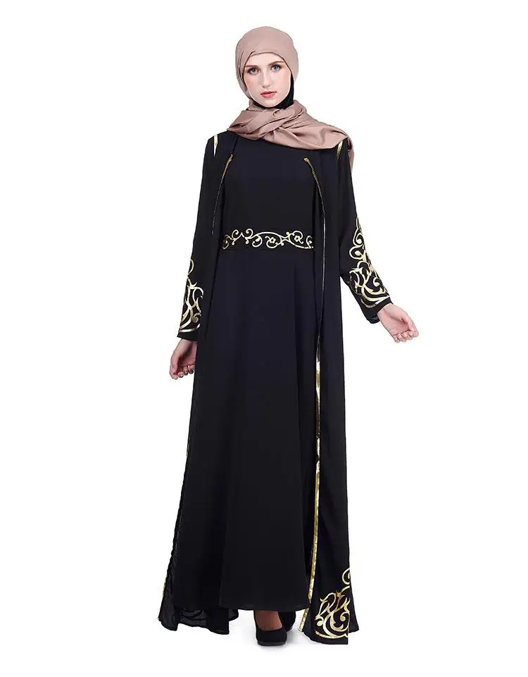 Элегантная Турецкая абайа с горячей штамповкой,, Сингапур, полная длина, две части, Jilbab, Дубай, женское мусульманское исламское платье, Рамадан