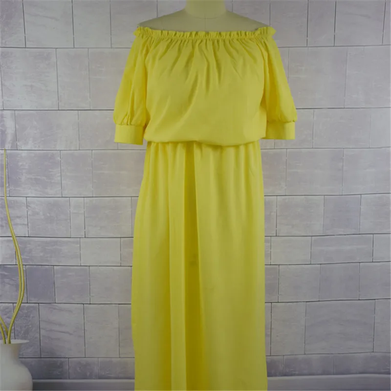 Mode Mutter Tochter Kleider Sommer eltern-kind-Kleid Frauen Baby Mädchen Reine Farbe Puff Sleeve Kleid Familie Passenden Kleidung