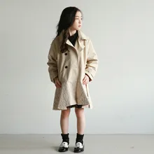 Retail 1pcs Good Quality Brand New Design Kids Girls Autumn Beautiful Pink Khaki Patchwork Lace Mermaid Skirt Windbreaker Coats