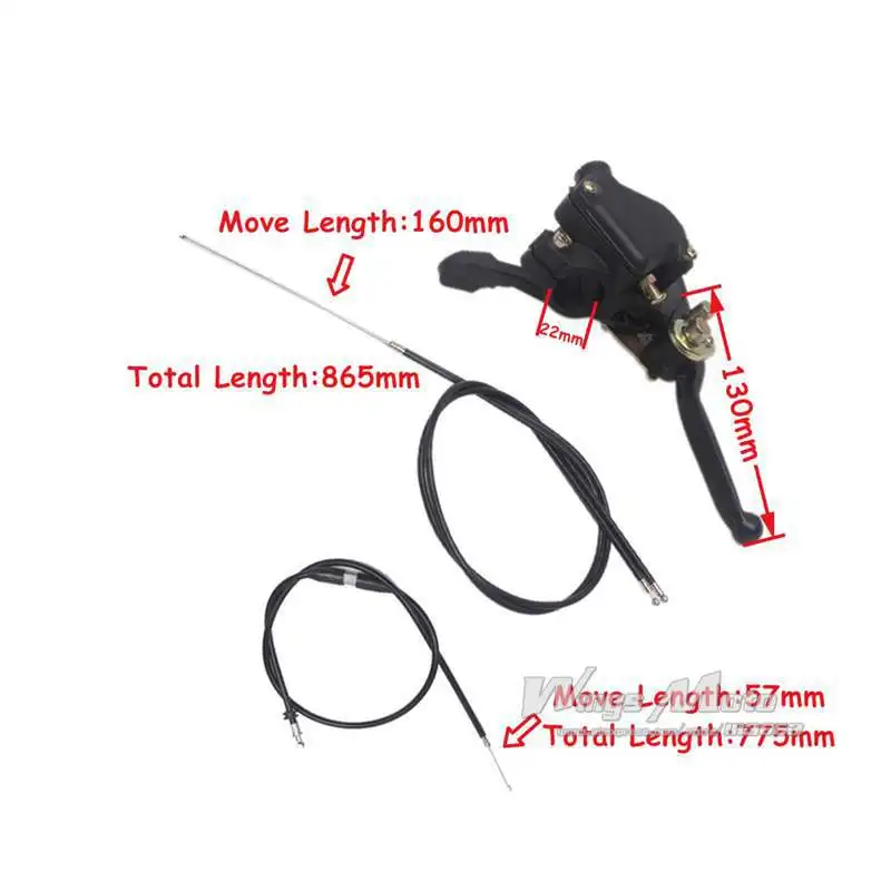 49cc Mini ATV Kid Quad Thumb Throttle Assy + Throttle Cable + Brake