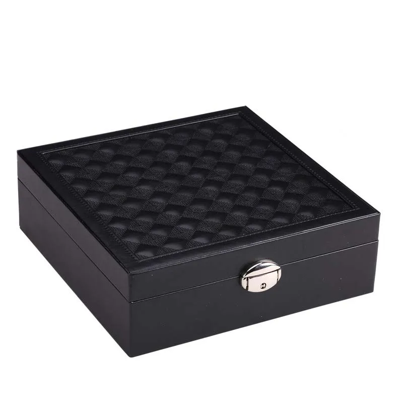

Delicate Jewelry Display Case PU Leather Watch Storage Packaging Box Earrings Bracelets Necklace container Holder Carring Boxes