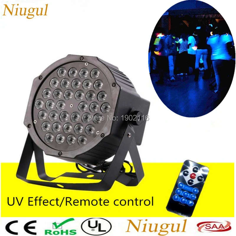 

8pcs/lot UV LED Stage Lights /Black Light Par Light Ultraviolet LED Spotlight Lamp With Remote Wireless/DMX512 Control For Party