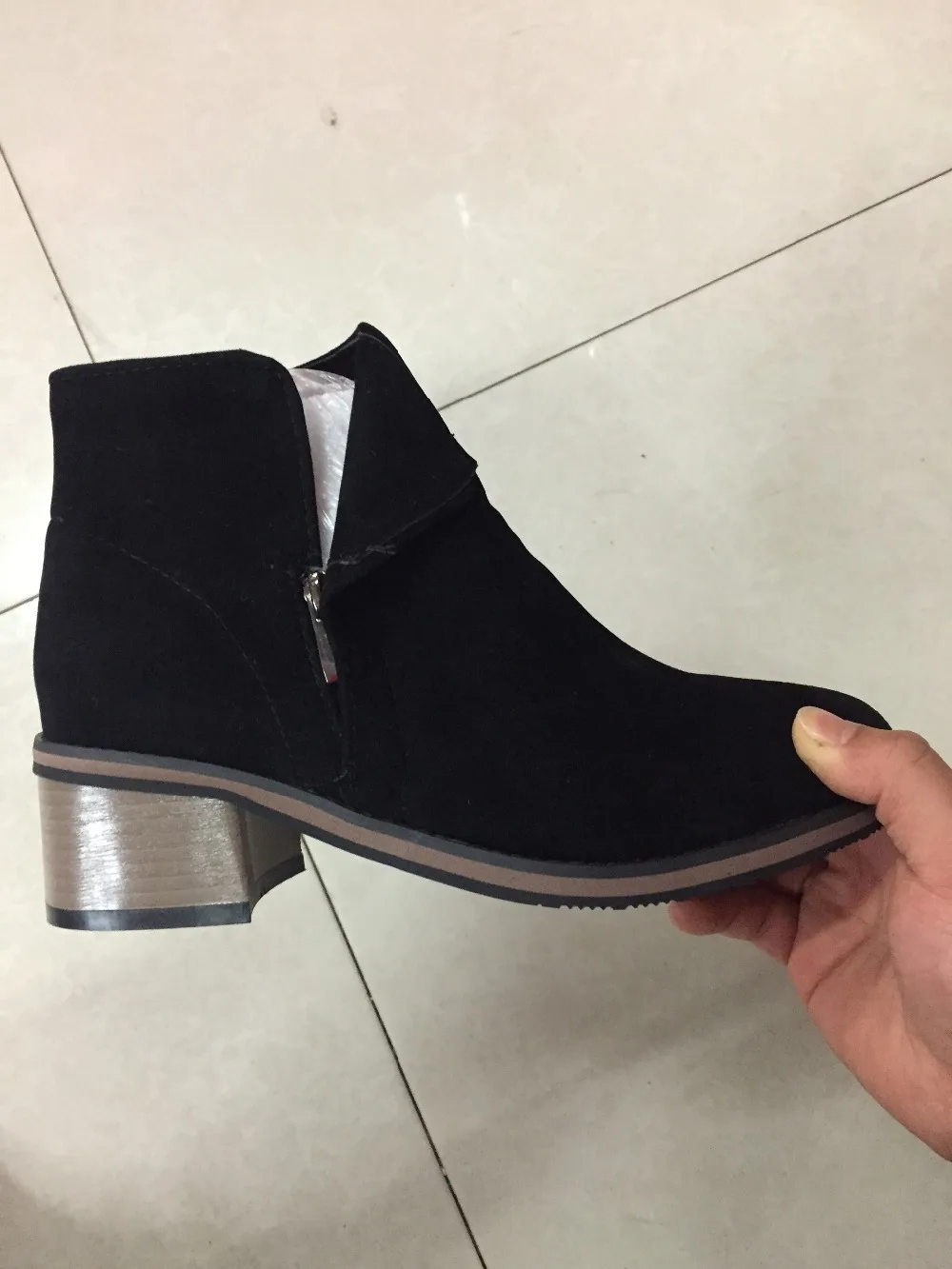 RQFF Brand Winter Boots Women Classic Suede With Box Flock Warm Shoes Vintage Heel Ankle Boot For Woman Female Retro Ladies Shoe (8)
