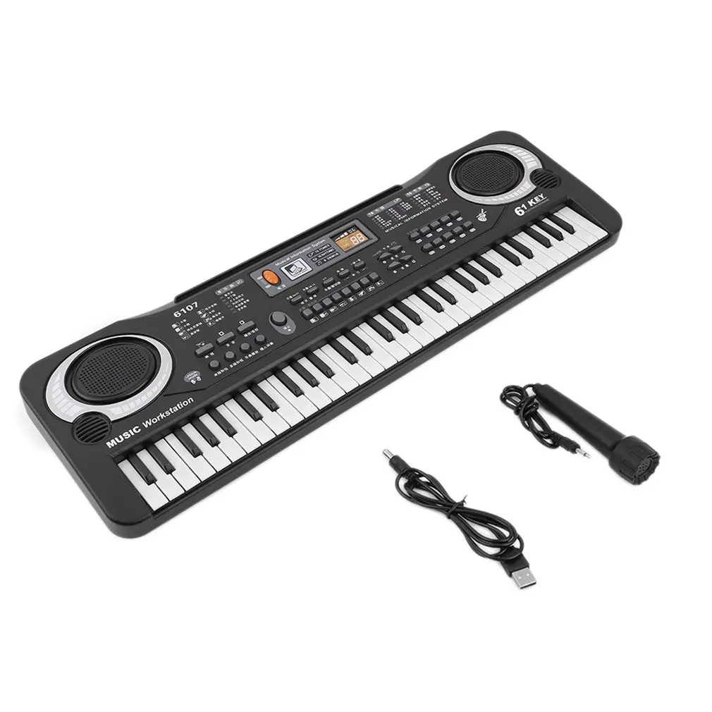 Teclas de Música Novo Instrumento Musical Brinquedo Multifunction 61 Digital Teclado Eletrônico Placa Presente Crianças Brinquedos Desenvolvimento 9 High Quality Brinquedos e hobbies