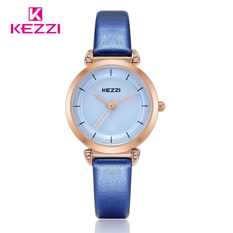 

Kezzi Leather Watch Woman Rhinestone Dial Waterproof Quartz Watches Fashion Casual Ladies Wristwatches Montre Femme Reloj Gift