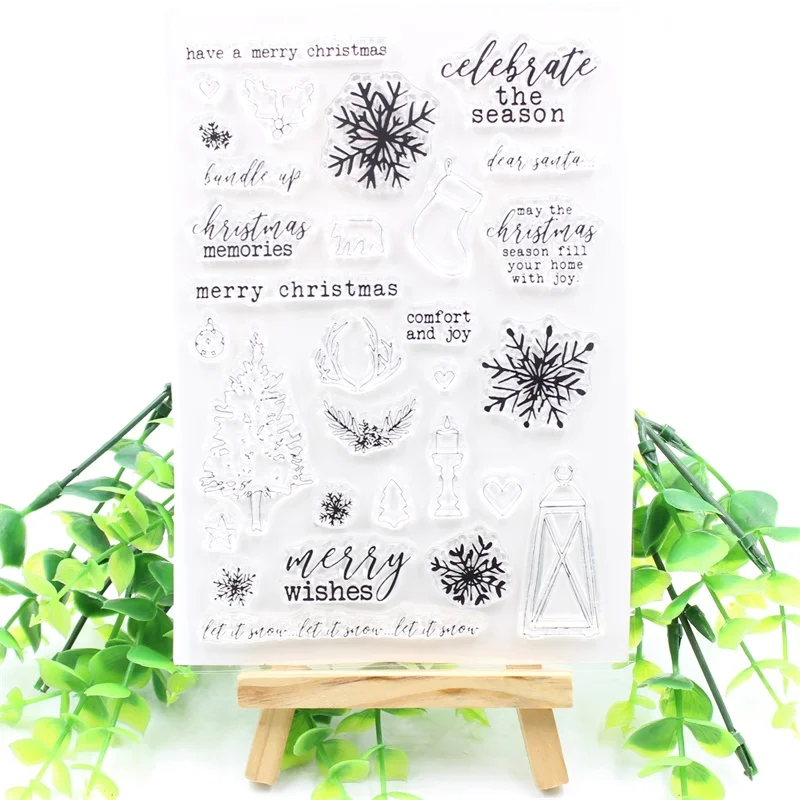 

KSCRAFT Merry Christmas Transparent Clear Silicone Stamp/Seal for DIY scrapbooking/photo album Decorative clear stamp 510