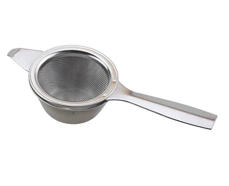 Stainless Steel Tea Infuser Afternoon Tea Filter Long Handle Mesh Tea Strainer with Drip Bowl loose Leaf Green Herb Tea Accessories  (11)