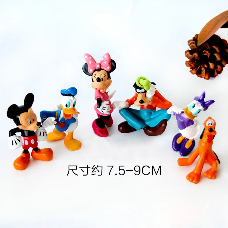 Cake Topper Figure Toy Model Disney Olympics Mickey Minnie Goofy Pluto Cow Set 