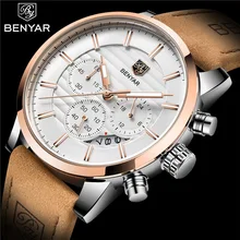 2018 BENYAR Top Brand New Casual Fashion Men Quartz Watch Luxury Military Leather Strap Chronograph Men Watch Relogio Masculino 2018 BENYAR Top Brand New Casual Fashion Men Quartz Watch Luxury Military Leather Strap Chronograph Men Watch Relogio Masculino