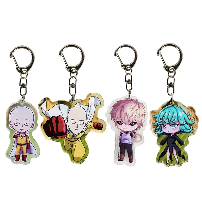 

ONE PUNCH MAN Saitama Acrylic Double Sided Cosplay Keychains Pendant Keyring