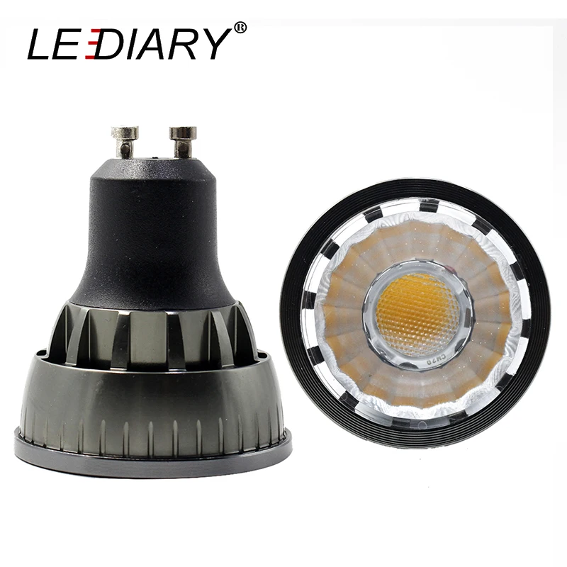 

LEDIARY Dimmable GU10 LED Spotlights COB Bulbs 220V 230V 5W MR16 Cup 50MM 38 Deg For Indoor Use 3000K 4000K 6000K Triac Dimming