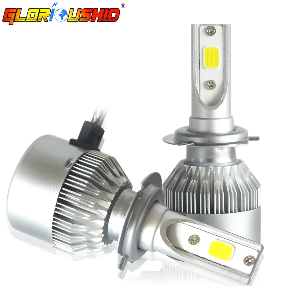 Turbo Led H4 H7 H1 H11 H3 H8 HB4 HB3 9005 9006 Автомобильная фара лампа C6 LED Дальний свет 7600lm 6000k