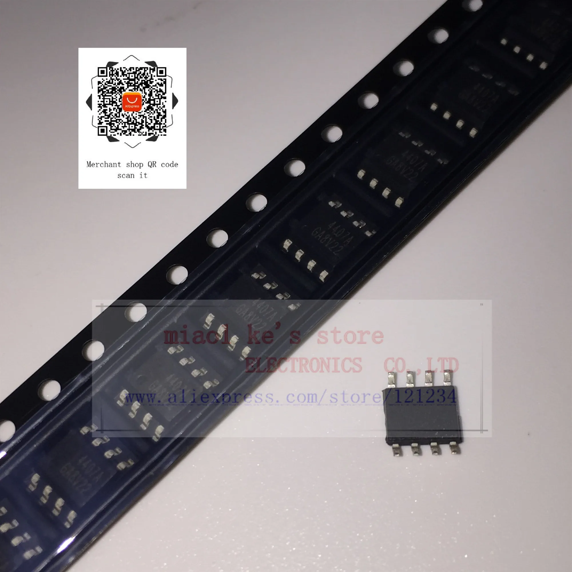 

[ 10pcs/1lot ]100%New original; AO4407A 4407A AO4407 4407 - MOSFET P-channel 30V 12A SOP-8
