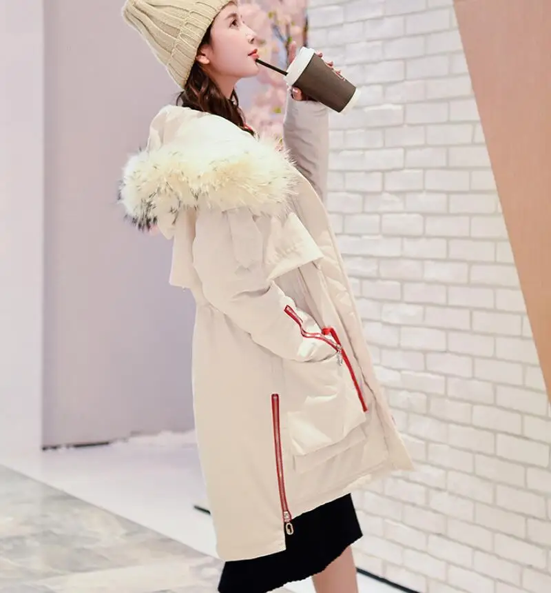 Winter new large size women's down jacket military uniforms to overcome casual cotton jacket hooded parkas outerwear
