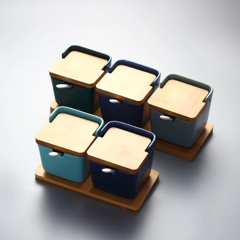 Сахарница кухонный набор Ceramica для соли и специй банки с ложками