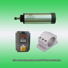 24000 кВт 2HP 220 об/мин ER11 80 мм мотор шпинделя воздушного охлаждения и кВт 3 фазы в VFD инвертор и кронштейн ЧПУ комплекты