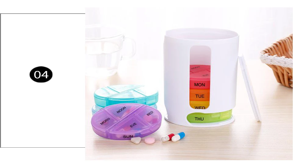 Portable Mini Pill Case Box Capsule Weekly Splitters OrganizerContainer For Tablets Compartment Transparent Plastic Storage Box (8)
