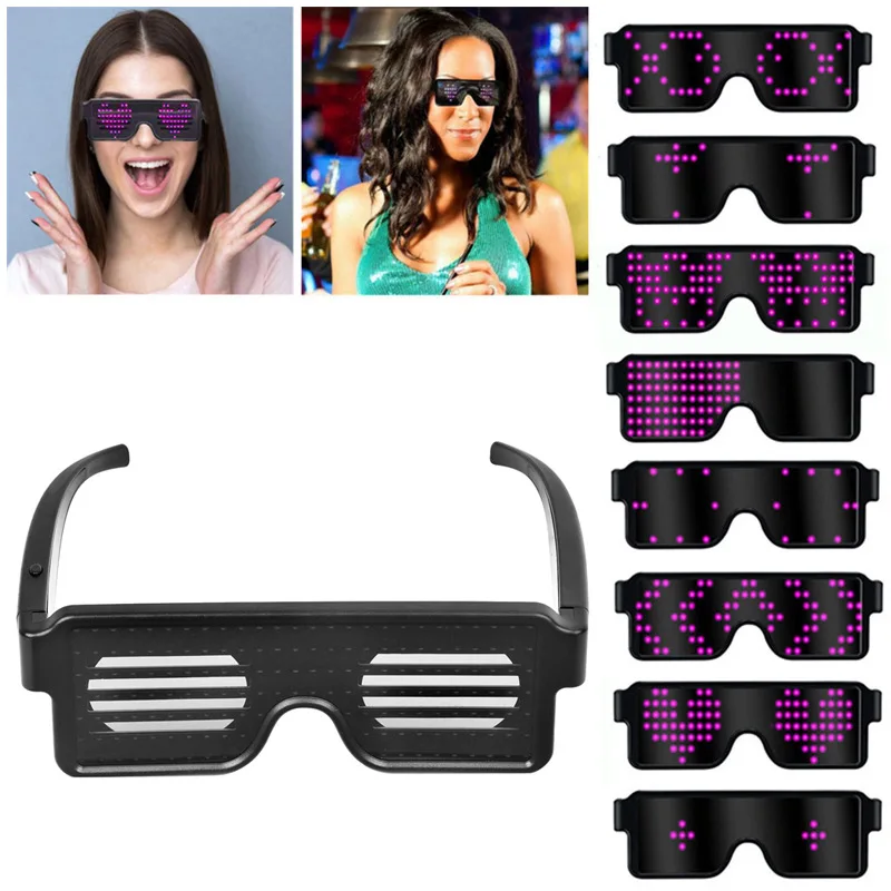 New 8 Modes Quick Flash Led Party Glasses USB charge Luminous Christmas Concert light Toys Dropshipping | Дом и сад