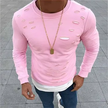 

T Shirt Men 2018 Fake Two Pieces Long Sleeve Tee Shirt Homme Casual Slim Fit High Street Male Tshirts Black Tops