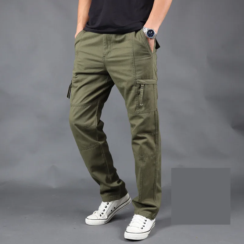 Новинка, зимние мужские брюки-карго, мужские свободные армейские тактические брюки с несколькими карманами, мужские брюки, размер M-4XL, мужские военные комбинезоны