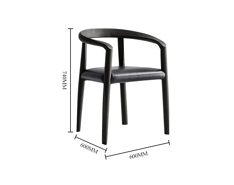 Итальянский Высококачественный твердый обеденный стул из дерева черное кресло ресторан кафе дизайнер Скандинавский современный простой стул