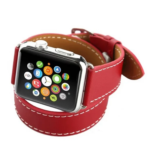 fashion Leather loop for iwatch Series 4 2 3 1 for Apple Watch band Strap Double Tour Extra Long 38mm 42mm 40mm 44mmseries 5