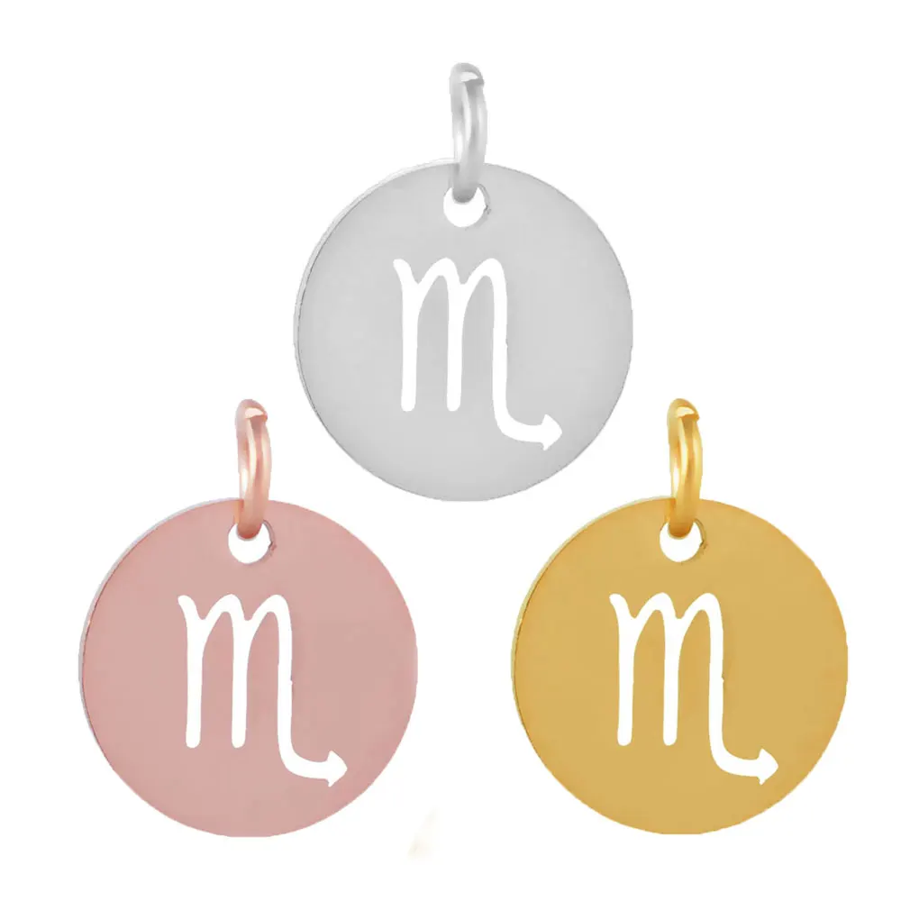 

SCORPIO Charm Jewery 316L Stainless Steel 0.8mm*5mm Dangle Ring Zodiac Charm Jewelry