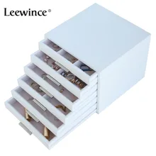 Leewince пользовательский деревянный органайзер для ювелирных изделий E0 E1 MDF коробка для хранения красивый дизайн коробка для ювелирных изделий для дисплея, поддержка OEM и ODM