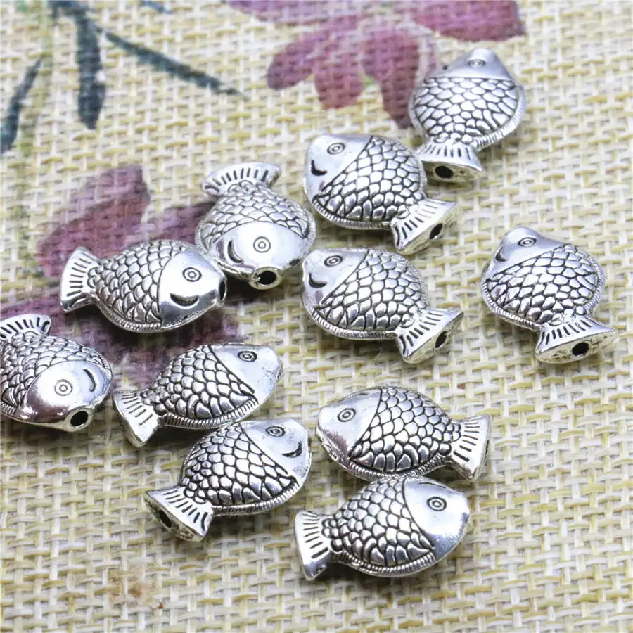 Jewelry Findings 10PCS Accessories Copper Metal Lucky Fish DIY Loose