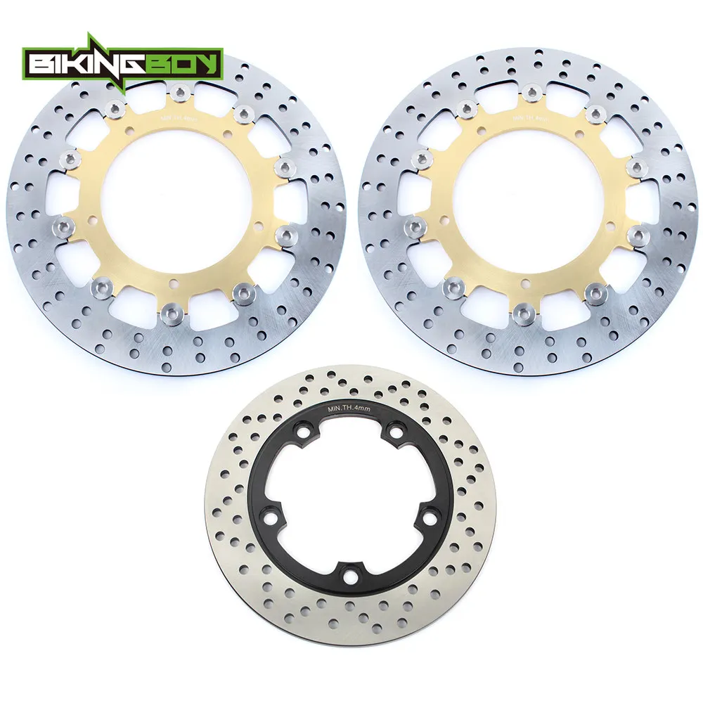 BIKINGBOY для Yamaha 03 04 YZF R6 2003 2004 Передние Задние тормозные диски роторы полный комплект волнистые круглые Замена 300 мм+ 220 мм