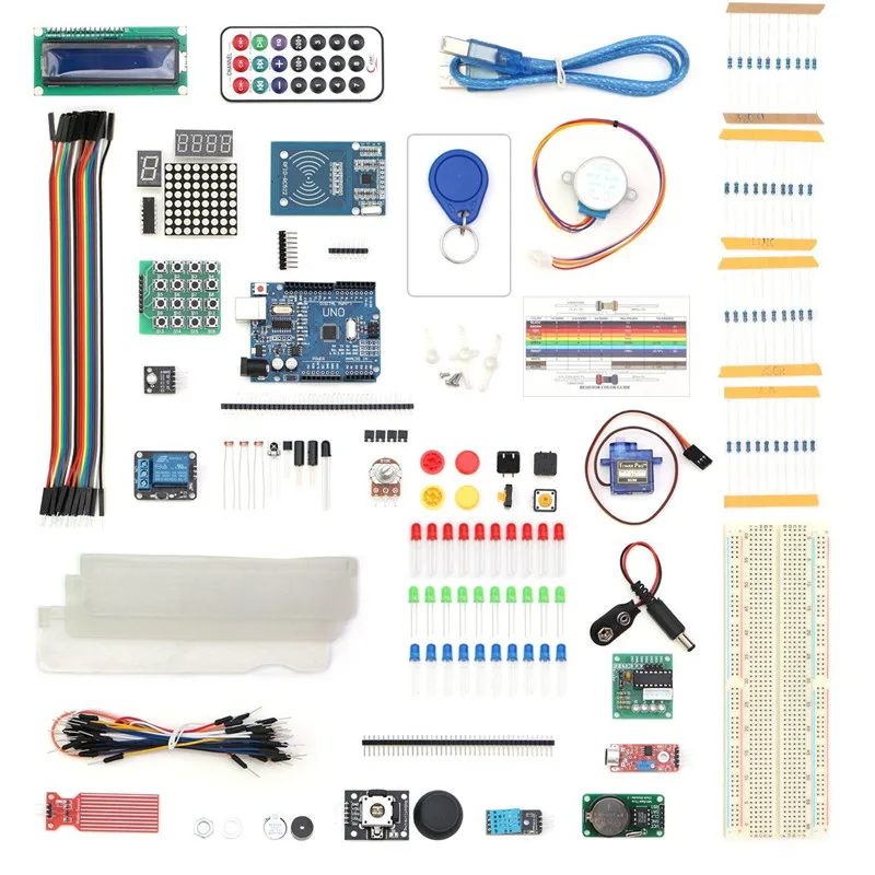 Arduino Starter Kit для UNO R3-9 г сервер/Arduino датчика/1602 ЖК-дисплей/джемпер Провода /UNO