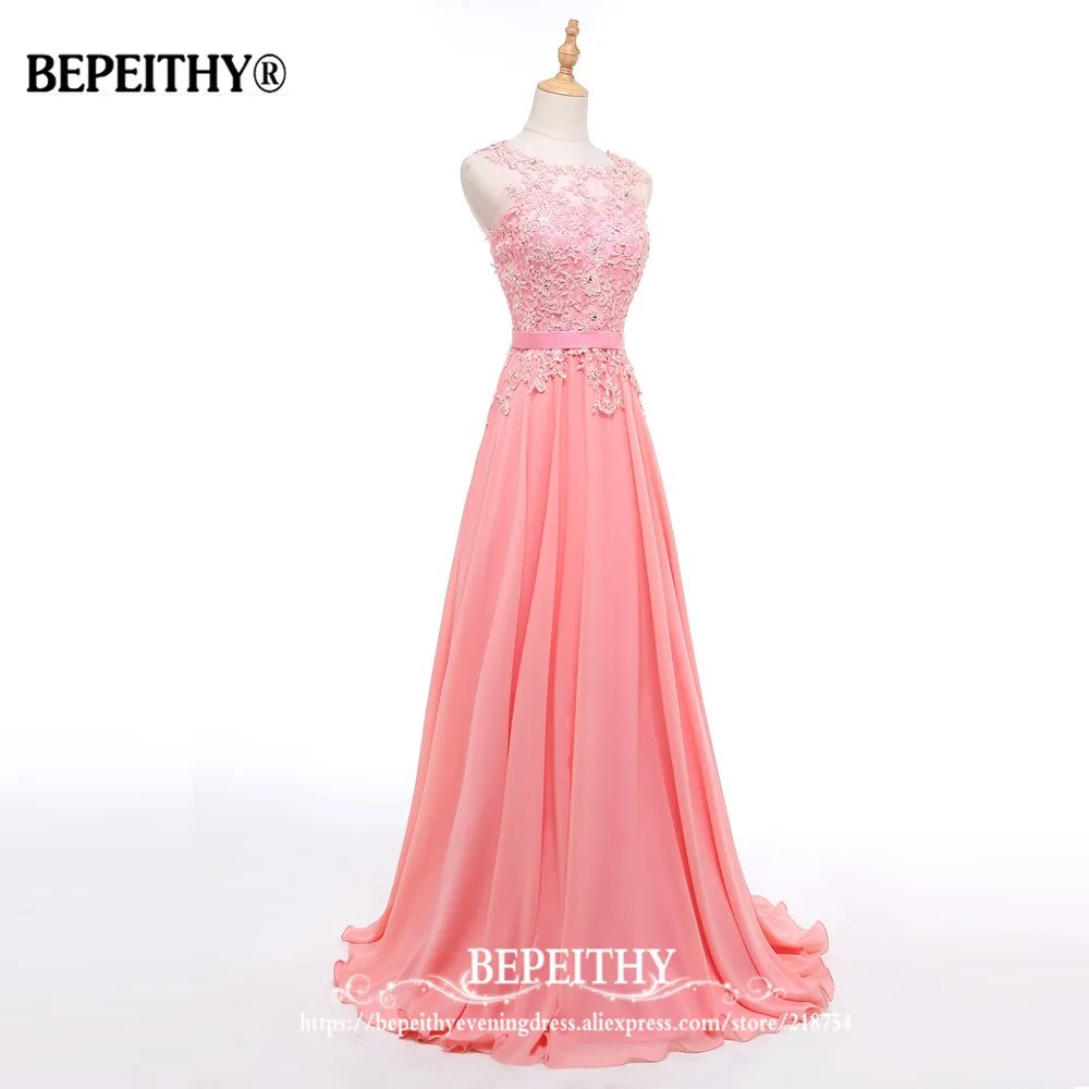 BEPEITHY vestido de festa длинное вечернее платье без рукавов мистический розовый элегантный на шнуровке когда-либо красивые платья Формальные Vestido Longo