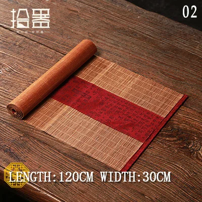 Креативные чайные коврики ручной работы, подстилки под стол, подстаканники, китайское народное бамбуковое волокно, Декор, ремесла, лен, хлопок, настольная дорожка - Цвет: Dark red120x30cm