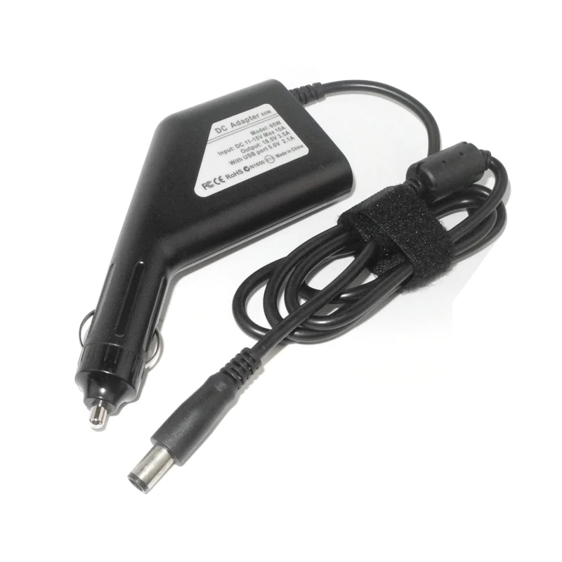 Laptop DC Power Car Adapter Charger 18.5V 3.5A 65W USB Port for HP