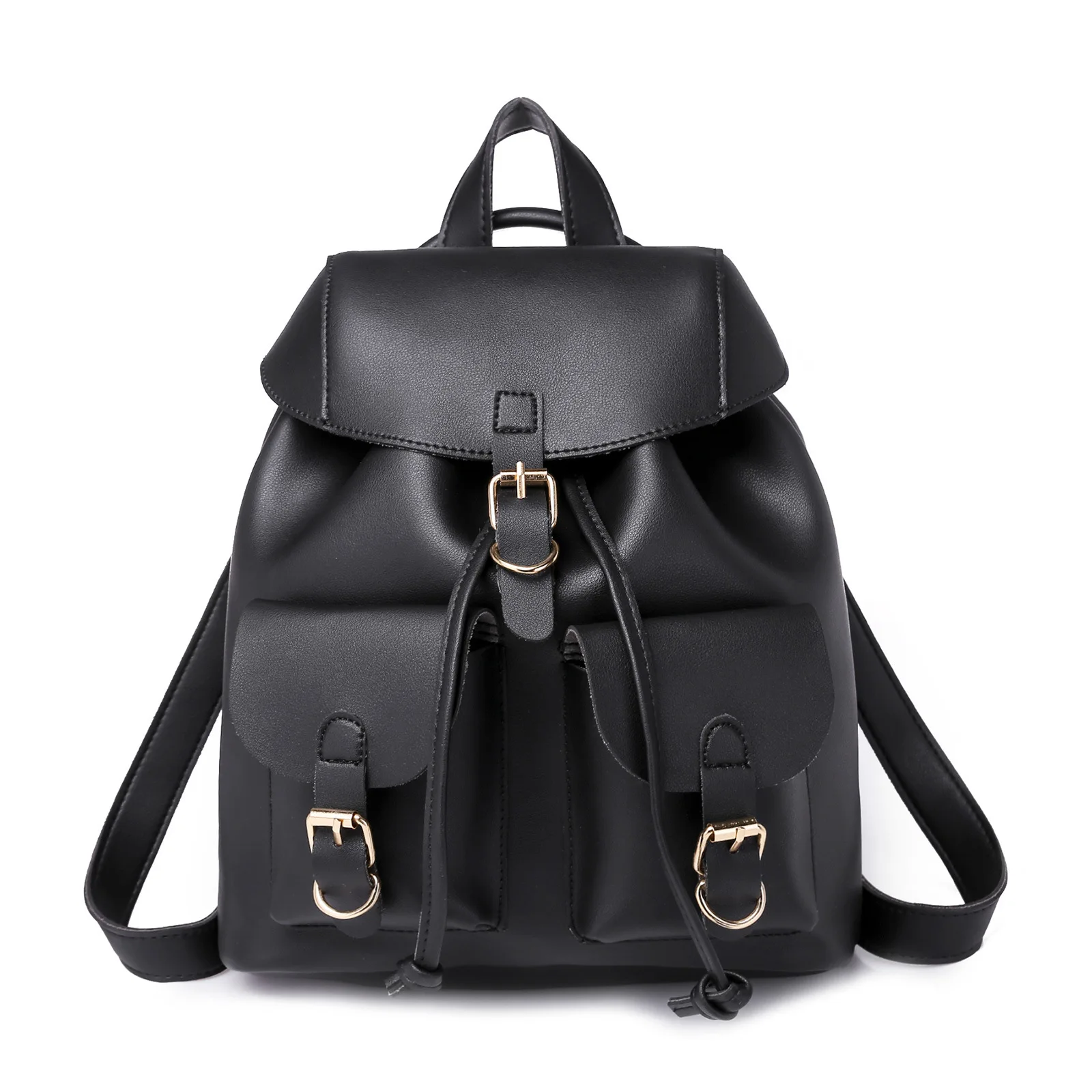 

PU Leather Women Backpack Female Schoolbag for Teenager Girl's Casual Large Travel Bag Knapsack Black Backpack Mochila Softback
