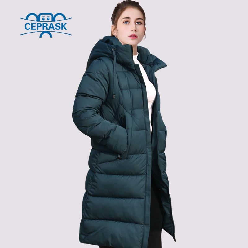 Kopen CEPRASK 2019 Nieuwe Verdikking Winterjas Vrouwen Parka Plus Size 6XL Lange Modieuze vrouwen Winter Jas Hooded Warm Down jas